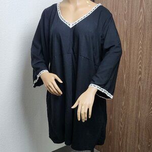 Lane Bryant woven black dress swimsuit coverup with pockets size 22/24